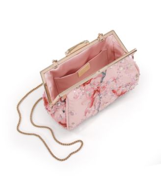 Woman's Flora Floral Embroidered and Sequin Signature Pouch Clutch