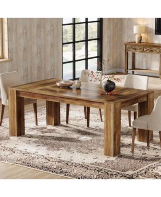 Dining Table for 4 to 6, Rectangular Kitchen Dinner Table, Wooden Eating Table