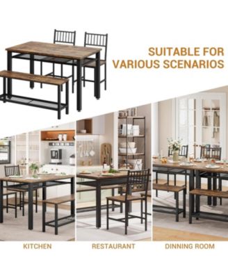Kitchen Table Farmhouse Kitchen Table Chairs Set for 4  Modern Dining Table