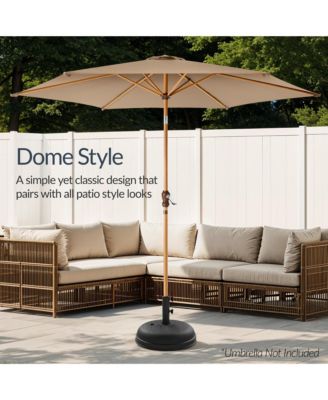 Fillable Plastic Patio Umbrella Base Stand, Pole Holder w/ Adjustment Knob, Round Dome