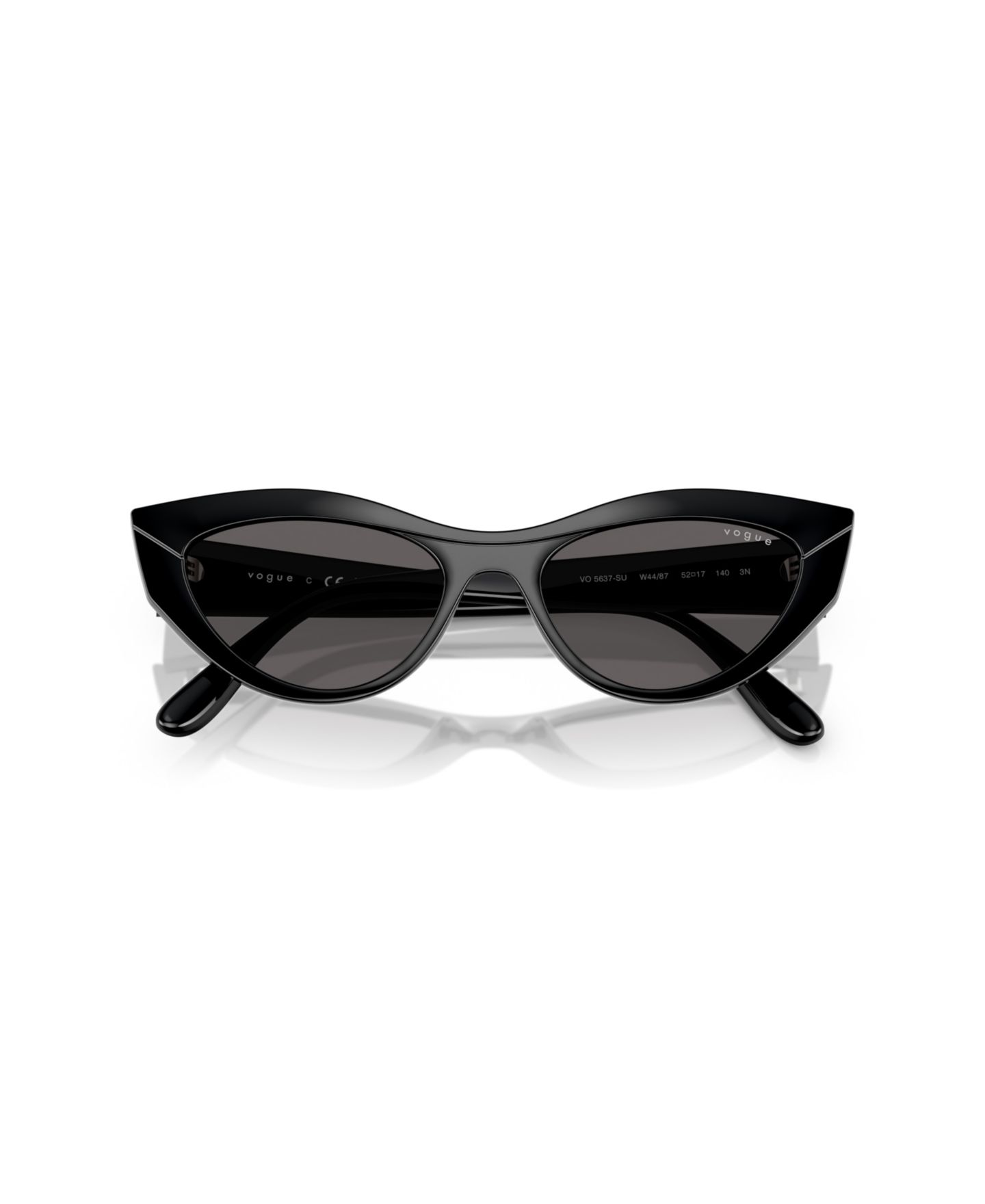 Женские солнцезащитные очки Vogue Eyewear Cat Eye Sunglasses, VO5637SU, цвет: Чёрный — фото 5