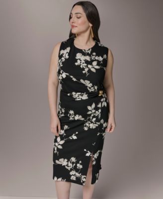 Plus Size Sleeveless Side Ring Sheath Dress