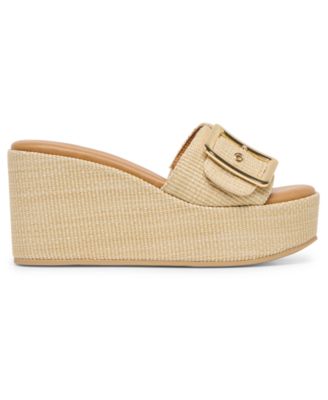 Women's Jilian Raffia Buckle Platform Slide Wedge Sandals