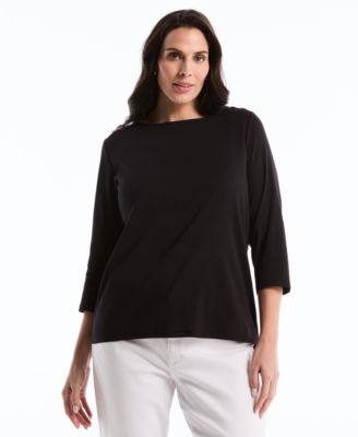 Plus Size Boat Neck Pull-On Top