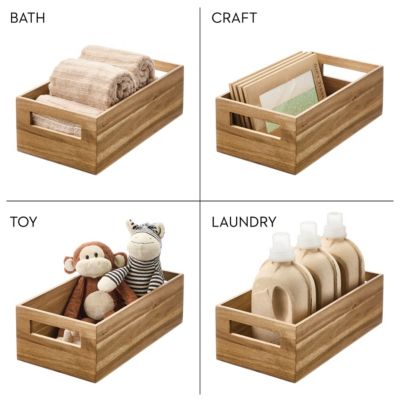 Acacia Wood Pantry Bin with Handles - Natural