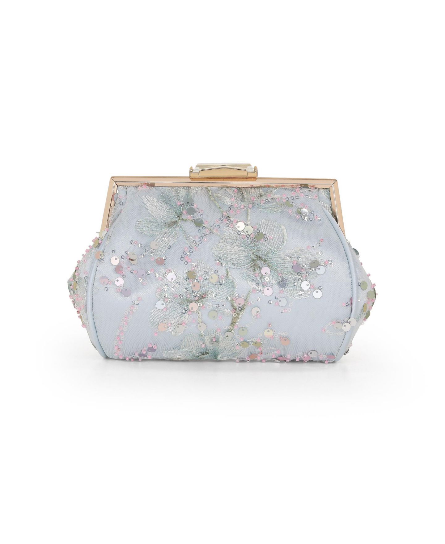 Женский клатч Jewel Badgley Mischka Iris Floral Embroidered and Sequin Signature Pouch Clutch, цвет: Синий — фото 1