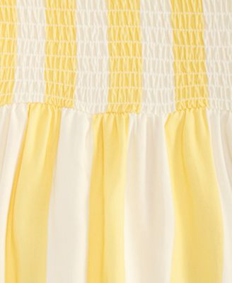 Girls' S-XL Striped Smocked Skirt