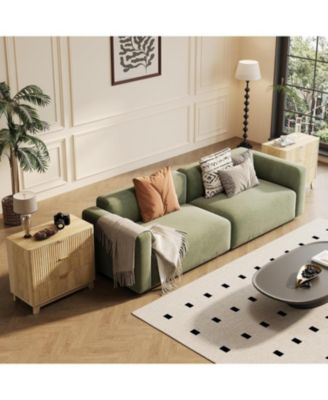 Fluted Night Stand with 3 Drawers, Modern Wood Chest of Bedside Table