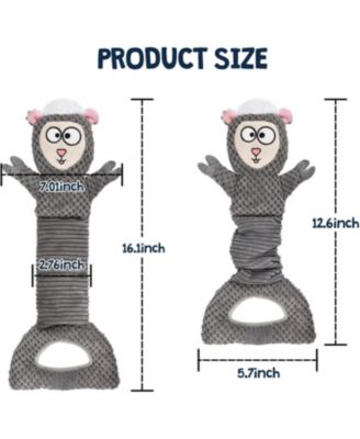 Multi-Functional Sheep Dog Toy with Squeaker & Crinkle, Plush Chew Toy for Puppy Teething