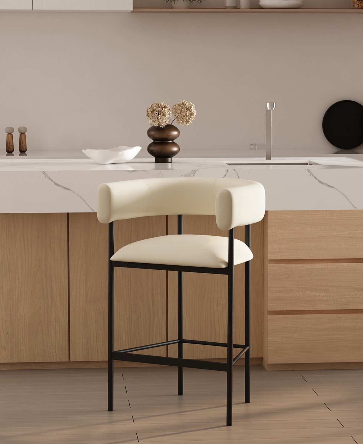 Onda 35.8" Faux Leather Upholstered Counter Stool