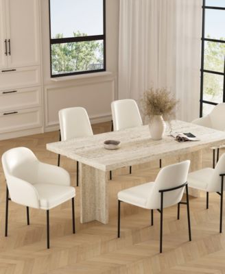 Loft Faux Leather Upholstered Dining Side Chairs, Set of 2