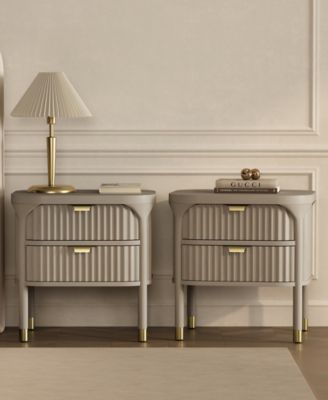 Park 24" Rubberwood 2-Drawer Nightstand