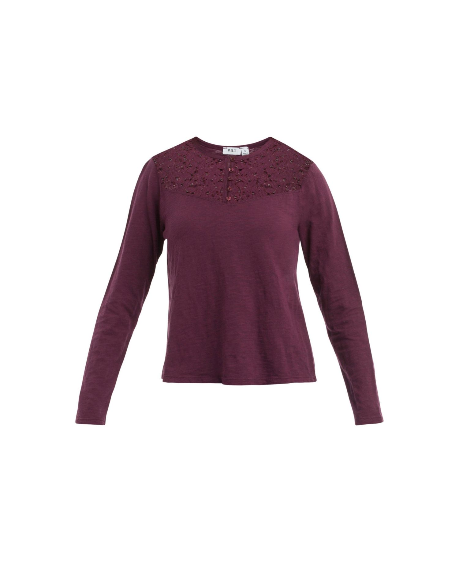 Women's Lace Yoke Henley Tee