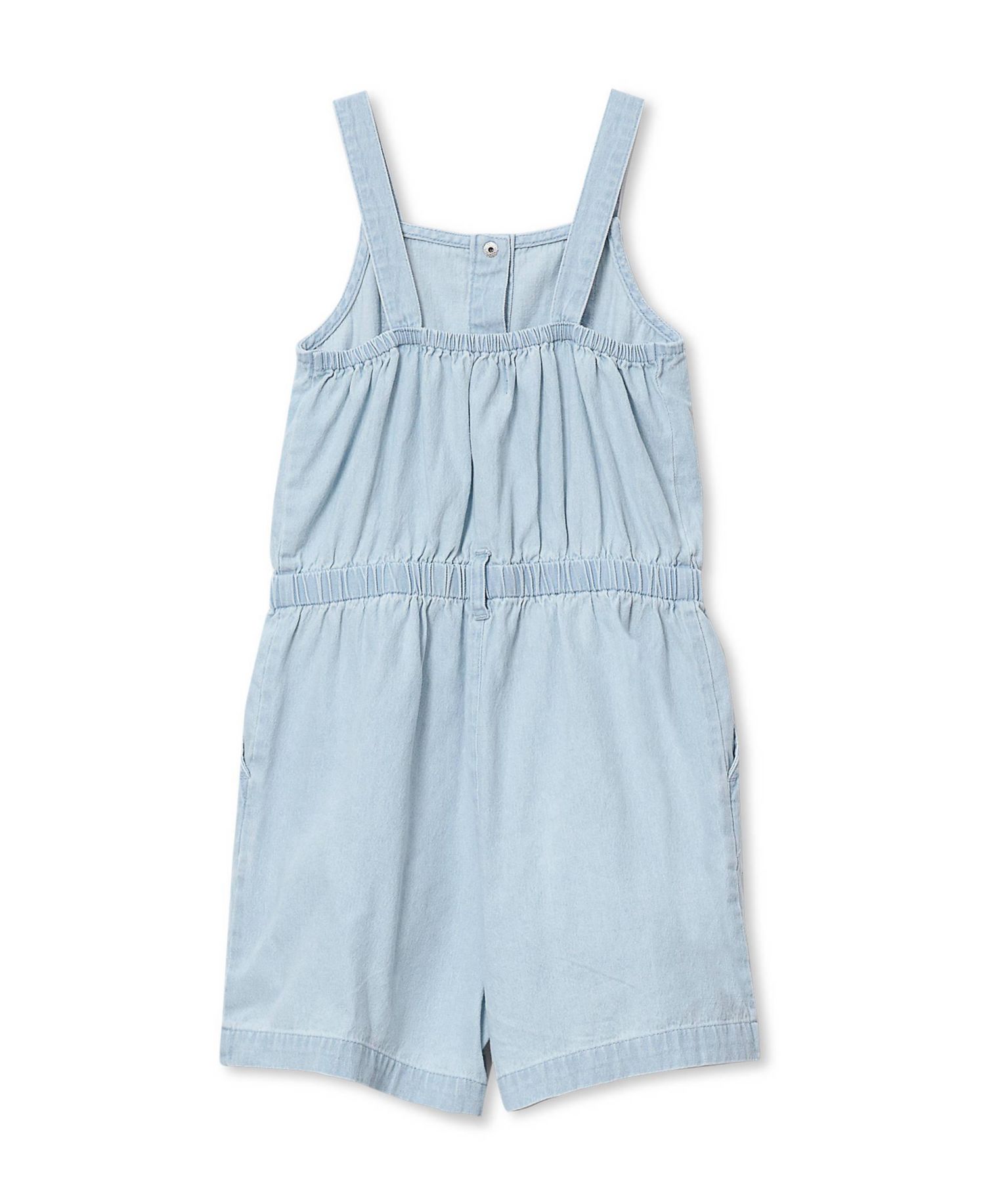 Girls Lightweight Denim Romper Dress
