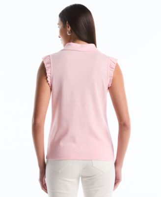 Petite Ruffle Sleeveless Polo Shirt