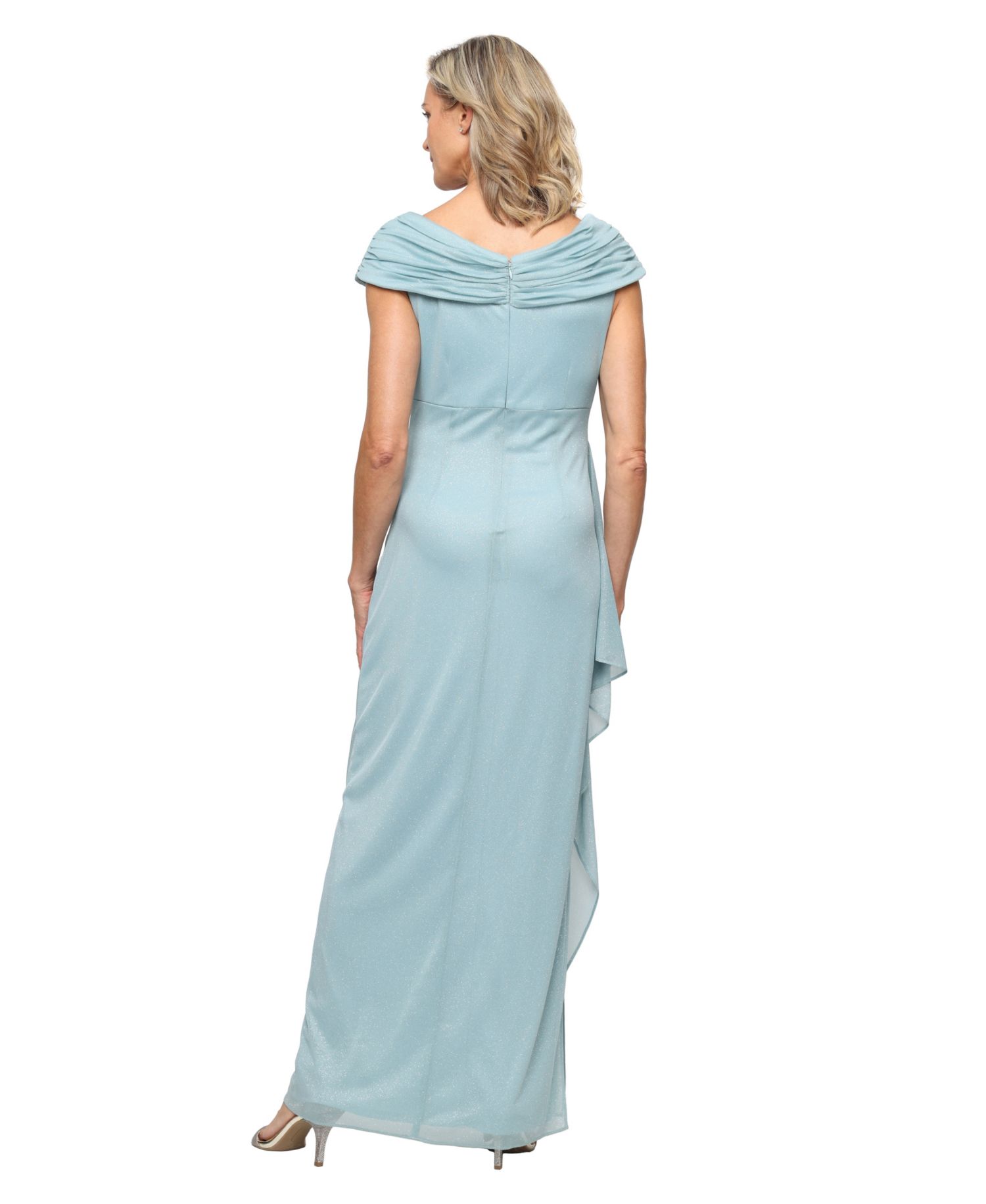 Petite Glittered Ruched Gown