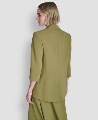 Women's Textured Notch Collar Open-Front Blazer