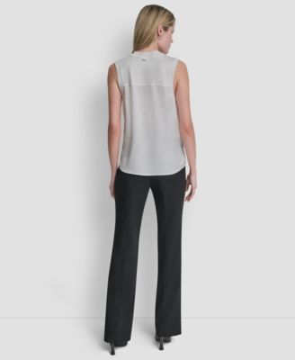 Women's Mixed Media V-Neck Sweater