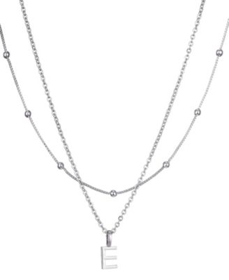 Silver Layered Initial Necklace