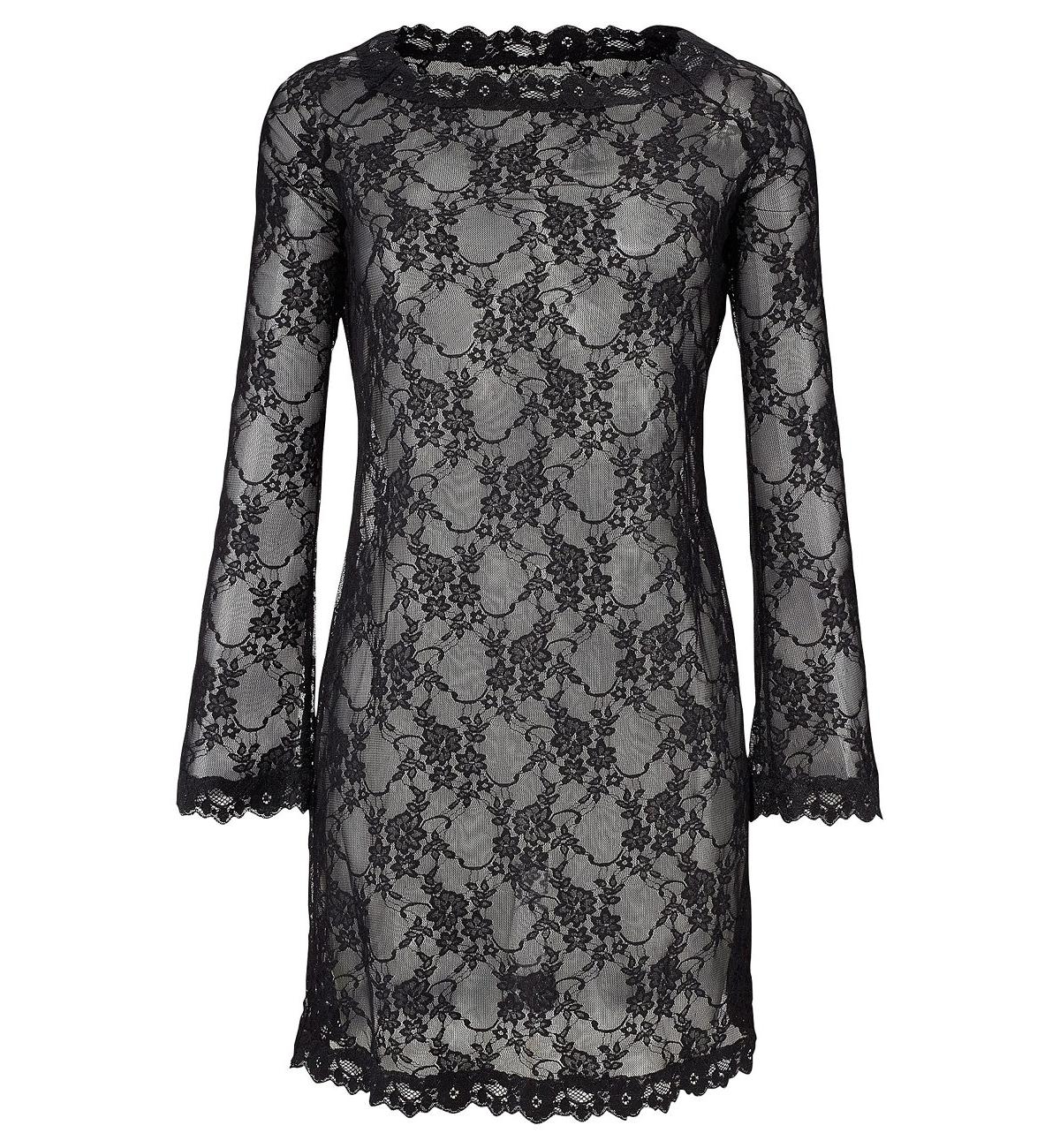 Lascana Women's Long Sleeve Lace Negligee