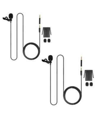 Microphone 2Pcs Lavalier Mic Wearable Omnidirectional Condenser 3.5mm Body Microfono