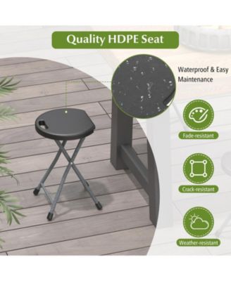 Folding Stool with Built-In Handle for Adults, Portable Seat