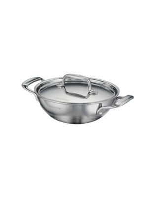 Utsava Tri-Ply Clad Stainless Steel 1.75-Quart Covered Kadai