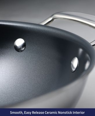 Utsava Tri-Ply Clad Stainless Steel 3.75-Quart Covered Kadai