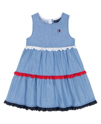 Girls' 4-6X Denim A-line Dress
