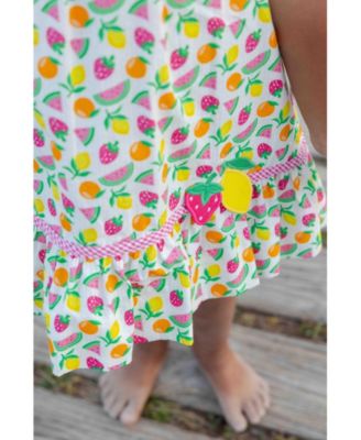 Big Girls Printed Seersucker Dress With Fruit