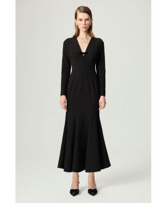 Women's Bow Detail Mermaid Maxi Dress