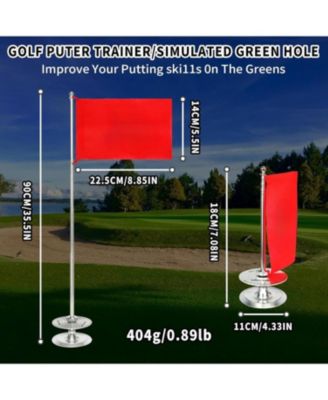 Golf Swing Training Practice Aids Putter Green Hole with Flag Putter Hole Cup Golf Training Equipment Indoor and Outdoor Office Backyard Practice Men Fathers an Ideal Gift for Golfers