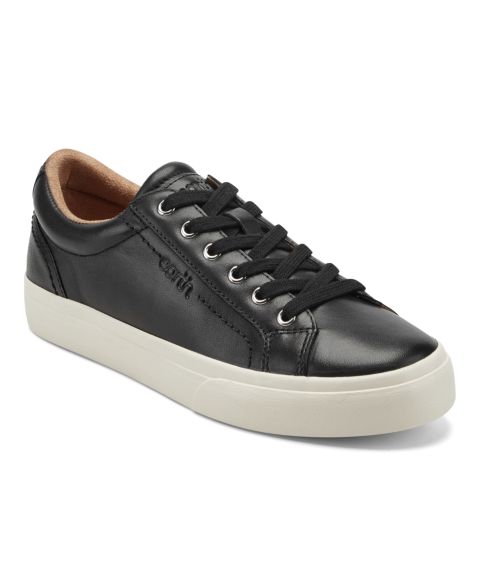 Женские кроссовки Earth Dailey Leather Low Profile Lace-Up, цвет: Чёрный кожаный