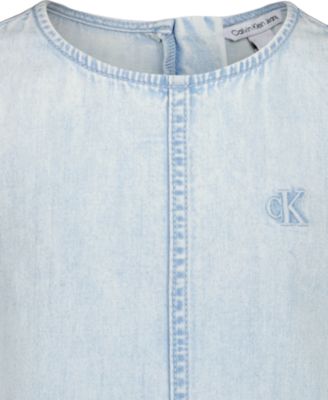 Girls' 7-16 Round Neck Sleeveless Dress