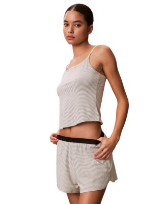 Women's Striped Pattern Sleep Shorts