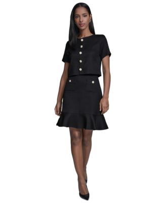 Women's Crewneck Ruffle Hem Dress