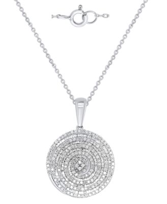Diamond Pendant Necklace (1 ct. t.w.) Set in Sterling Silver 