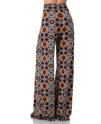 Women's Wide-Leg Patterned Palazzo Trousers