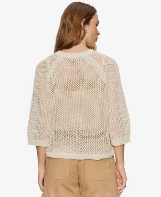 Petite Metallic Crewneck Sweater T-Shirt