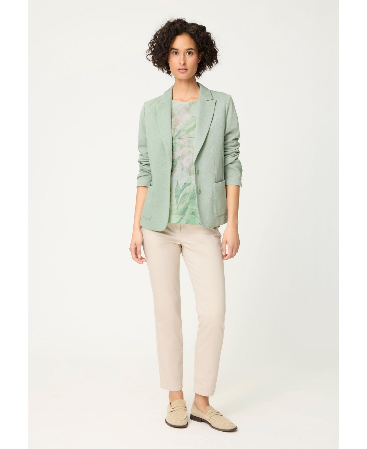 Olsen Women's Leaf Print Jersey T-Shirt