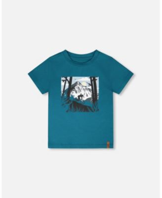 Toddler Boys Atlantic Green Printed Cotton Jersey T Shirt