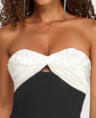 Juniors' Scuba Crepe Pleated Bust Gown, Created for Macy's