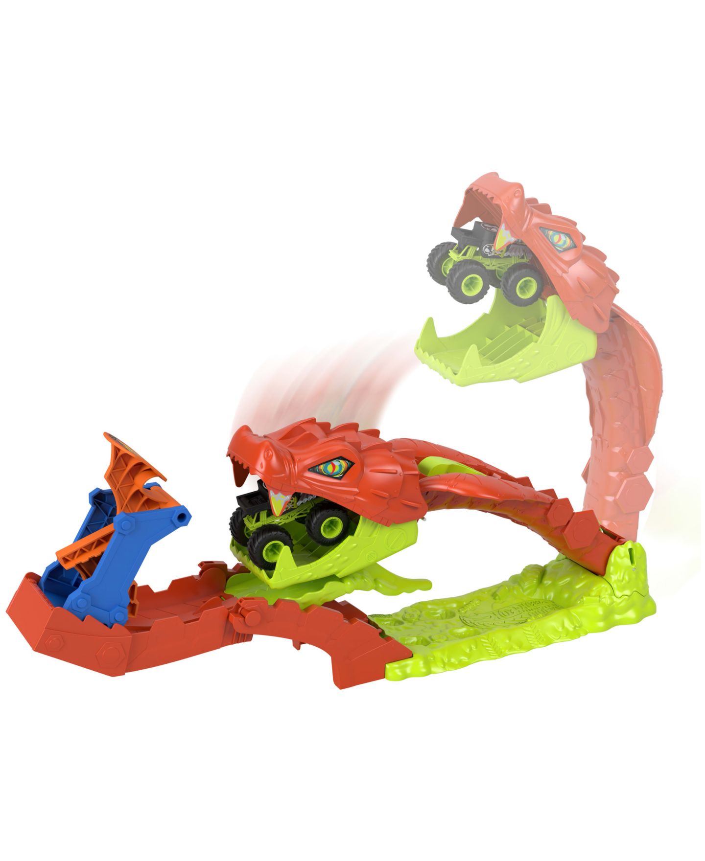 Детский игровой набор Hot Wheels Monster Trucks Snake Slam Takedown Playset — фото 5