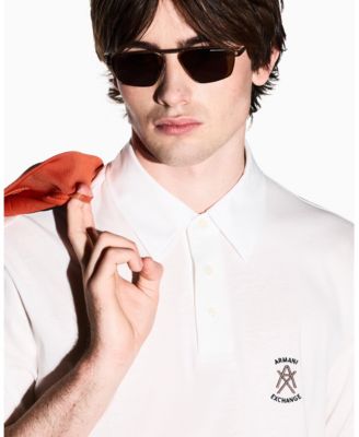Men's Short Sleeve Mercerized Cotton Logo Polo Shirt