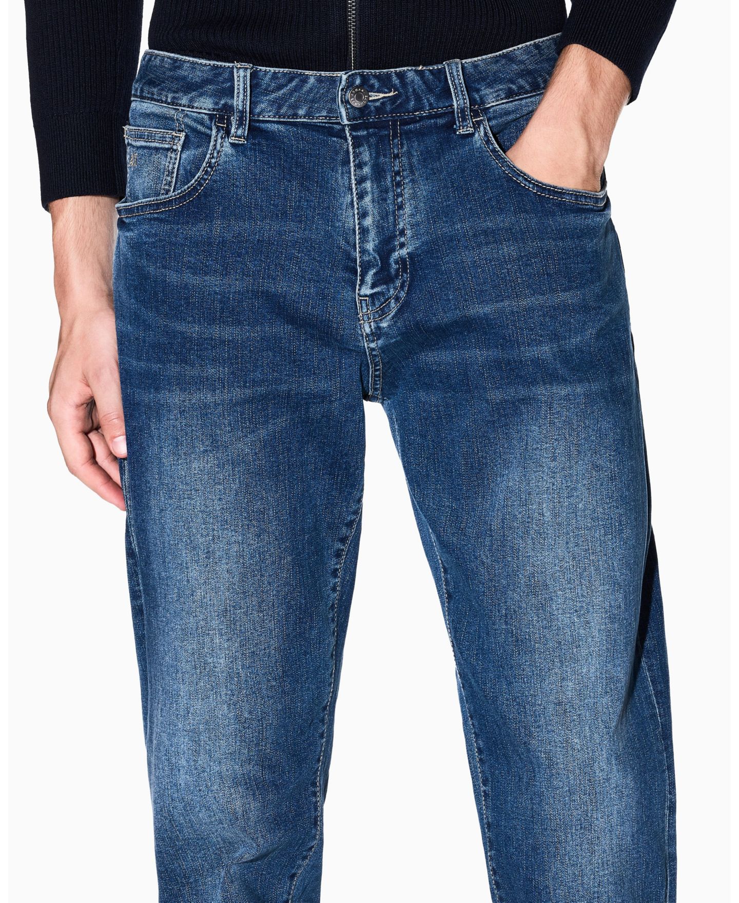Мужские джинсы A|X Armani Exchange J13 Comfort Slim Cotton Denim Jeans, цвет: Синий джинсовый — фото 6