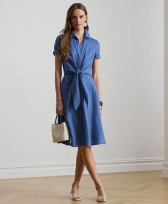 Petite Wakana Tie-Front Shirt Dress