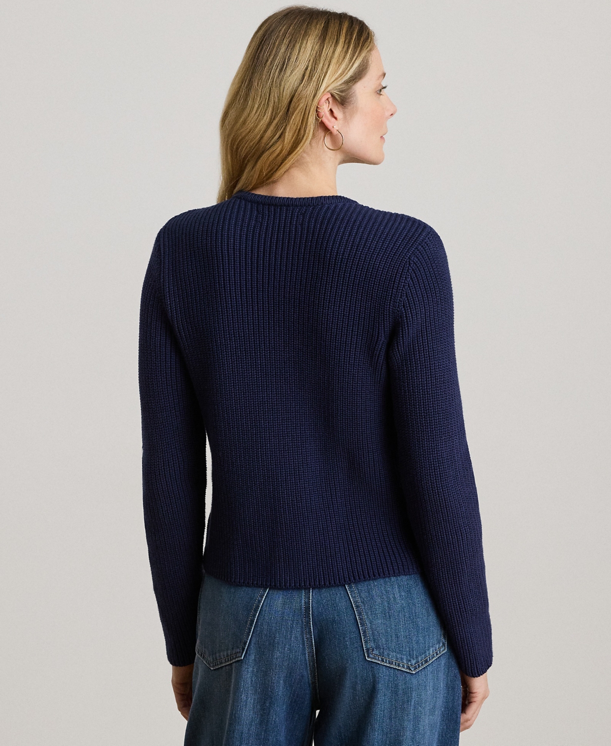Lauren Ralph Petite Ranjan Double-Breasted Sweater Jacket