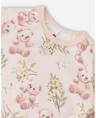 Toddler Girls Cotton Two-Piece Pyjama Set Bear Print