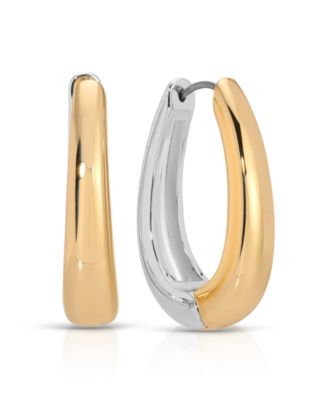 Mixed Metal Hoop Earrings