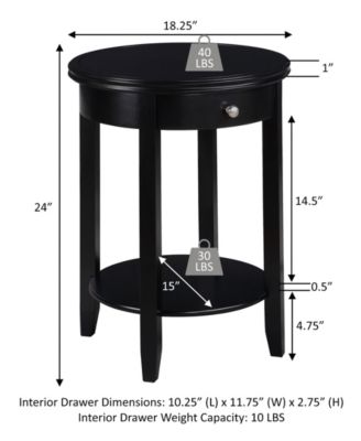 18.25" Rubber wood AH Baldwin End Table